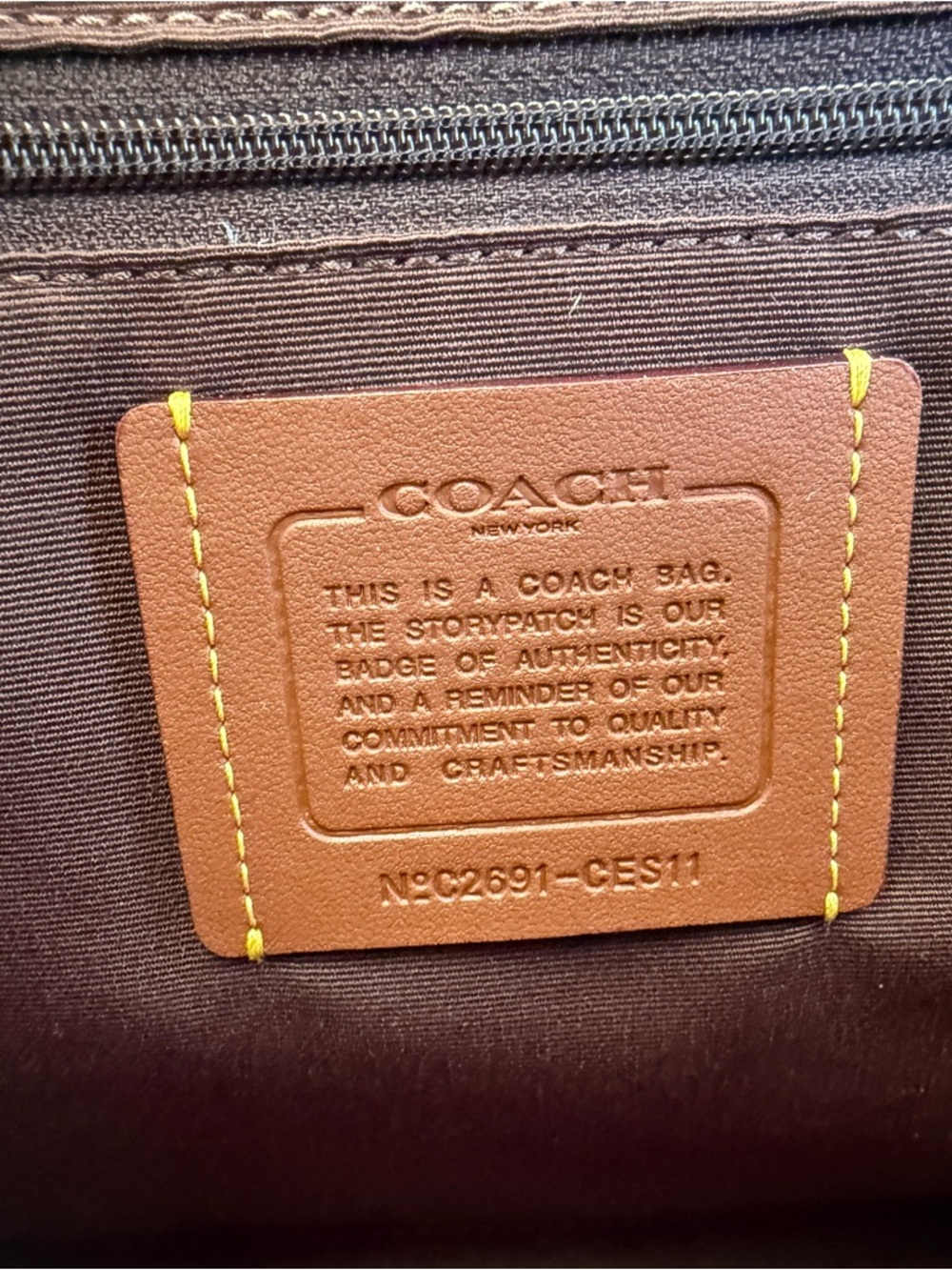 NWT Coach Rowan Large Satchel Bag in Maple CES11 - Picture 15 of 16